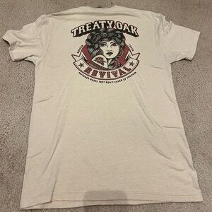 Treaty Oak Revival Tan Girl Rose Tee Size Large